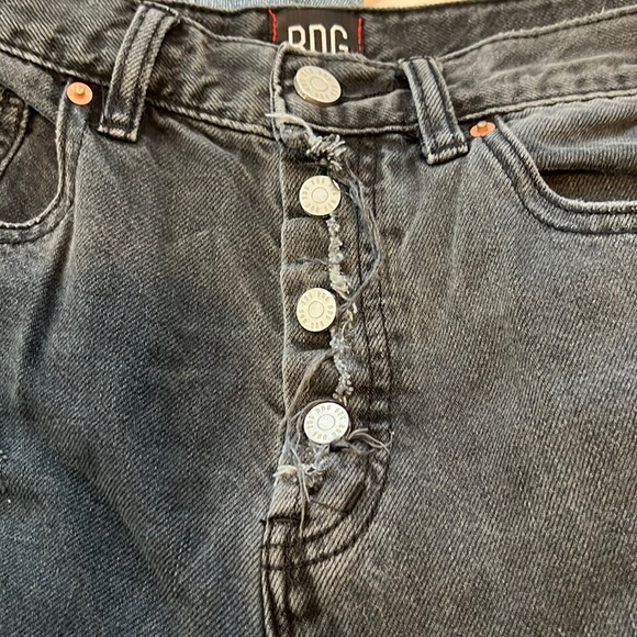 BDG Charcoal Kick Flare High Rise Cropped Distressed Jeans Urban Outfitters - Picture 10 of 15